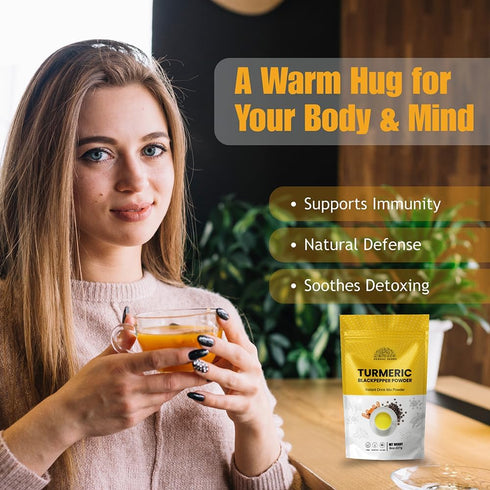 Turmeric Curcumin with Black Pepper Powder, 227g (8oz) Instant Drink Mix Powder Turmeric Curcumin