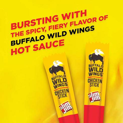 6g 0.97 oz. (24 Count) Slim Jim Giant Chicken Sticks, Buffalo Wild Wings Hot, Protein per Stick