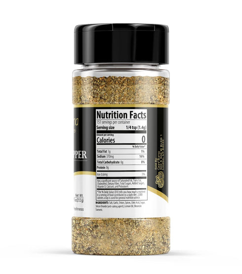 GranAroma Lemon Pepper Seasoning, 7.5 oz, Versatile Seasoning Blend, Chicken & Steak, Zesty Flavor