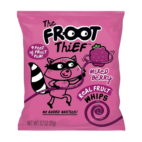 Pack, 10xStrawberry, 10xMixed The FROOT Thief Real Fruit Snack Whips BIG Variety Nut Free, Individual Bags for Kids