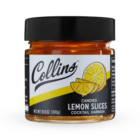 10.6oz Collins Candied Lemon Slices in Syrup, Candied Fruit Slices Cocktail Drink Accessories for Cocktail Party, Drink