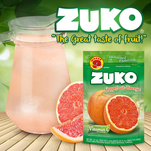 Pack, 14.1 oz (Pack 6) Zuko Grapefruit Powdered Drink Mix Family No Added Sugar Needed