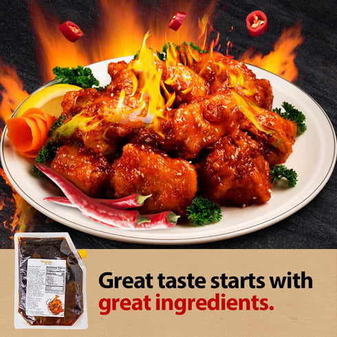 Korean Fried Chicken Extremely Hot & Spicy Buldak Sauce by Foodrella, 2.2 LB (1kg)