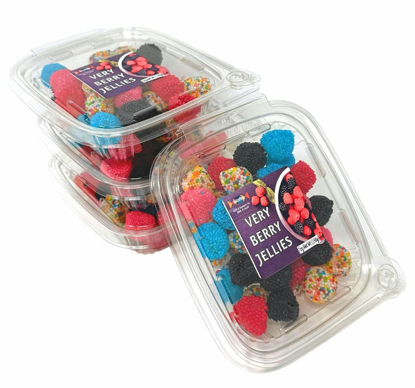 Mixed Nonpareiles berry Jellies and Gummies. Include: 4 Pck of Mixed Berry