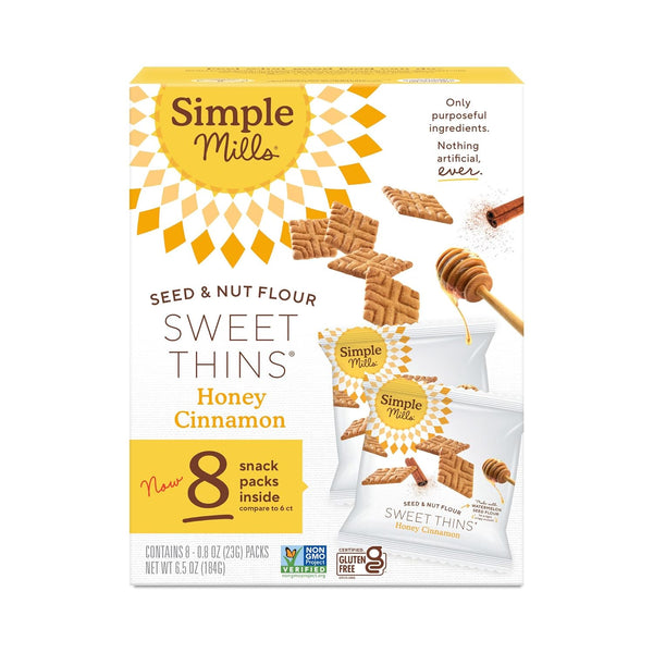 Simple Mills Snack Packs Honey Cinnamon Seed & Nut Flour Sweet Thins,