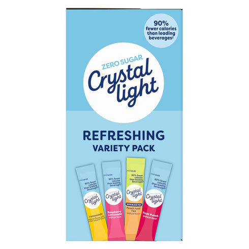 Pack, 44 Packets, 4.18 oz Crystal Light Refreshing Drink Mix Variety for Convenient Hydration, Lemonade, Raspberry