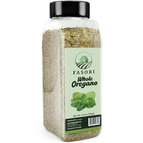 Fasori Oregano Whole Leaves 5.5 oz (156 g) Premium Dried Oregano, Aromatic