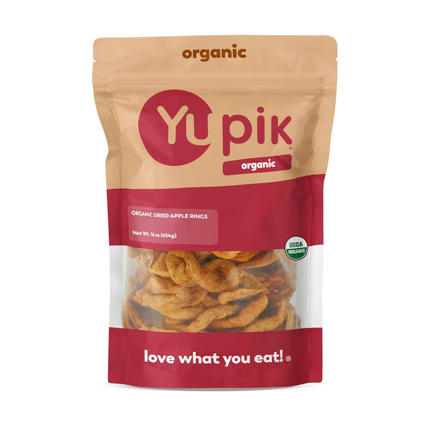 Yupik Organic Dried Apple Rings, 1 lb (16 oz), Kosher, Soft Dried