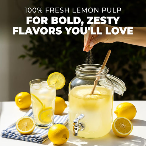 1.1 Lb 100% Organic Lemon Juice Powder, Bulk Size - Freeze Dried, Fresh Zesty Flavor Great for Drinks & Baking - Rich
