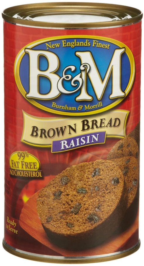 Generic B&M Brown Bread with Raisins, 16-Ounce Cans (Pack of 6)