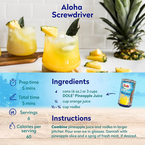 KD Chocolates 100% 6 Oz, 6 Dale Pineapple Juice, Canned Pineapple Juice, Cans