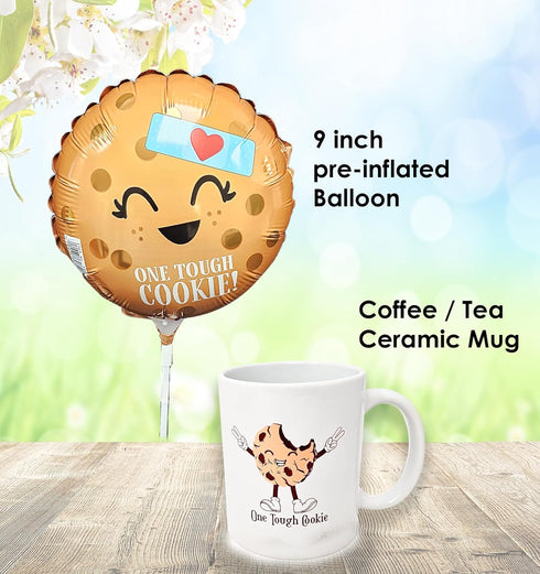 Beyond The Box package Get well Soon, One Tough Cookie Gift Basket, Care Snack Box with Cookie, Balloon, Beautifully