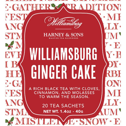 20 Harney & Sons Williamsburg Ginger Cake Blend | Black tea with cloves, cinnamon, and molasses, sachets