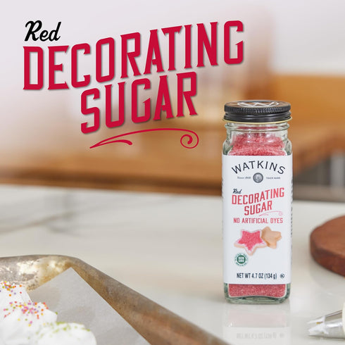 4.7 3-Pack Watkins Red Decorating Sugar, Ounce Jar