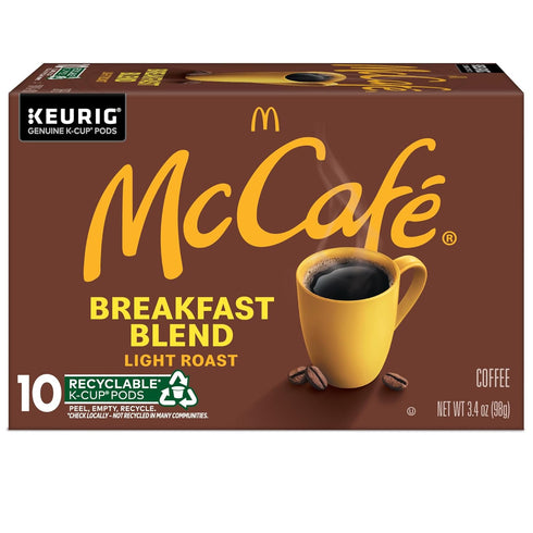 60 Count (6 Packs 10) McCafe Breakfast Blend, Single Serve Coffee Keurig K-Cup Pods, Light Roast