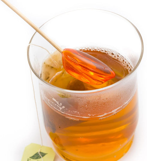 Sweet Stirs Pack 10 Original Flavored American Honey Spoons on Wooden Sticks Gift of (Orange Blossom)