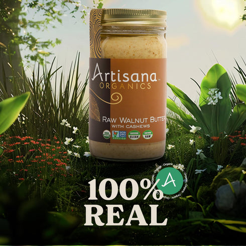 (2-Pack), 14oz Whole30 Artisana Organics Raw Walnut Butter with Cashews Jars | No Sugar Added, Compatible | Vegan +