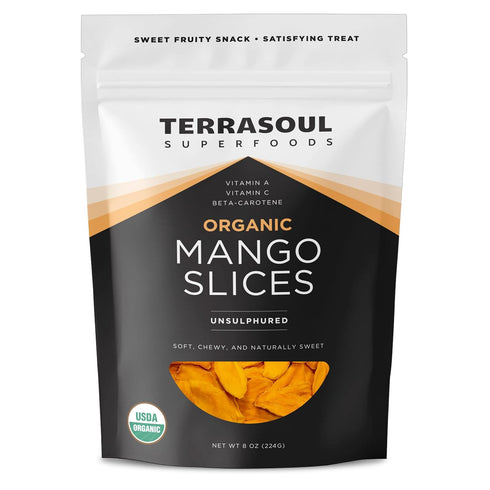 Terrasoul Superfoods Organic Dried Mango Slices, 8 oz | Naturally Sweet Chewy