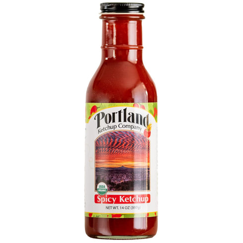 Portland Spicy Organic Ketchup by Portlandia Foods - 14 oz Glass Bottle