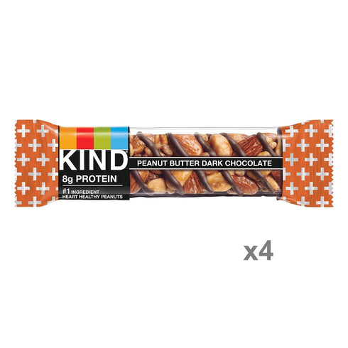 8g 1.4 ,4 Count KIND Bars, Peanut Butter Dark Chocolate, Protein, Gluten Free Bars, Ounce