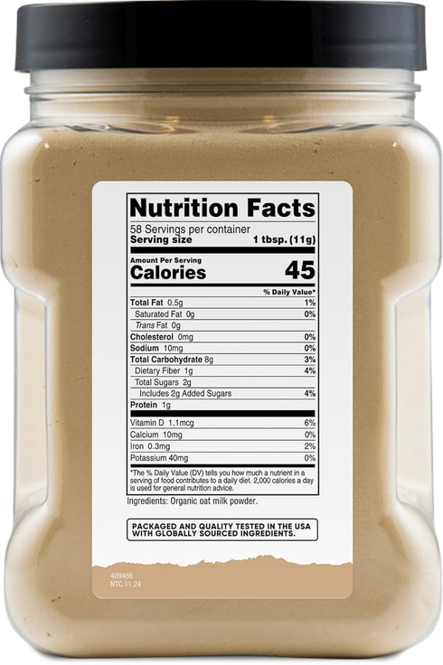 (1.4 Nutricost Pantry Organic Oat Milk Powder Pounds) - Vegan, Dairy & Soy Free, Gluten Free