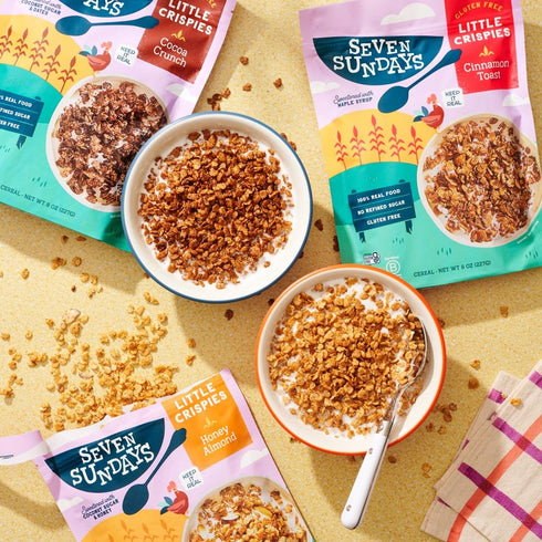 8 oz (Pack 3), Pack Seven Sundays Little Crispies Cereal, High Protein, Gluten-Free Kids Snack & Breakfast Made