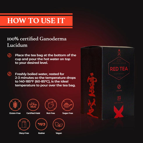 (25 ORGANO Red Tea with Cordyceps and Ganoderma lucidum sachets)
