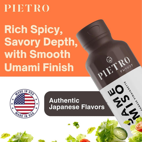 9.3 oz (6 Pack) Pietro Sesame & Miso Dressing - No MSG & Gluten Free Japanese Style Marinade and Vinaigrette
