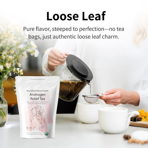 120 Nourished Natural Health Androgen Relief Spearmint Tea PCOS Relief Tea for Balanced Androgen Levels, Clear-Looking