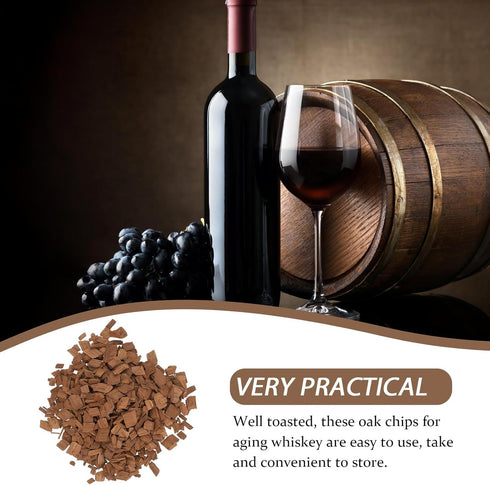 RUNROTOO 3 100g/Bag, Bags Oak Chips: Toasted French Oak Chips For Wine Brewing - Whiskey Flavor Wine Making Supplies