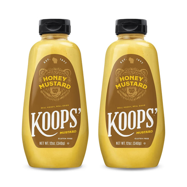 Koops' Honey Mustard Gourmet Mustard, Gluten-Free, Kosher, Made in USA, From Quality