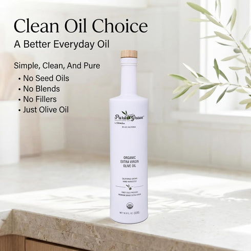 16.9Oz 2024 2025 Pura Grove Organic Cold Pressed Extra Virgin Olive Oil Premium Grade - High Polyphenol - Hand