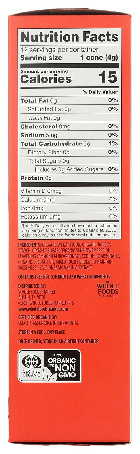 365 1.75 by Whole Foods Market, Organic Cake Cup Cone, Ounce
