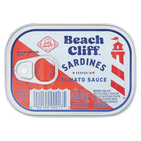 Beach Cliff Wild Caught Sardines in Tomato Sauce, 3.75 oz Can -