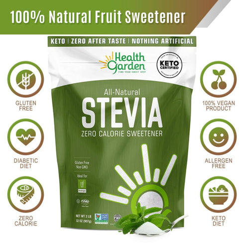 4:1 (2 lbs) Health Garden Stevia Sweetener Powder - Sugar Substitute - All Natural - Gluten Free - Keto Friendly