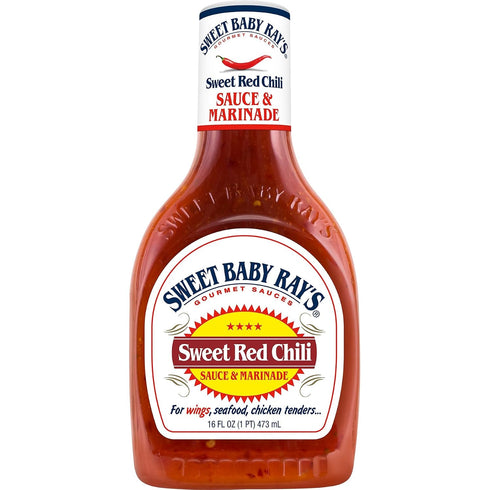 16oz (Pack 2) Sweet Baby Ray's, Wing Sauce & Glaze, Sweet Red Chili, Bottle