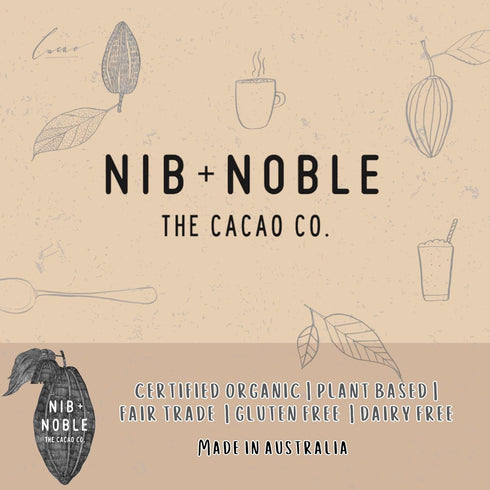 NIB + NOBLE 200g Organic Drinking Chocolate Powder - Dairy-Free Hot Cocoa with Coconut Milk - Vegan, Gluten-Free Fair