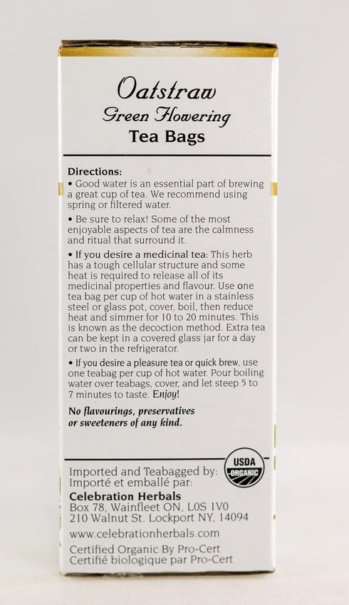 Celebration Herbals 24 Organic Oatstraw Green Flowering Tea, CT