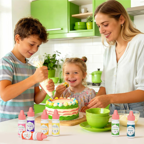 7 6ml (0.25 oz) Natural Food Coloring Kit - Colors Dye Free Natural Food Dye, FD&C Artificial Dye Free Liquid Food