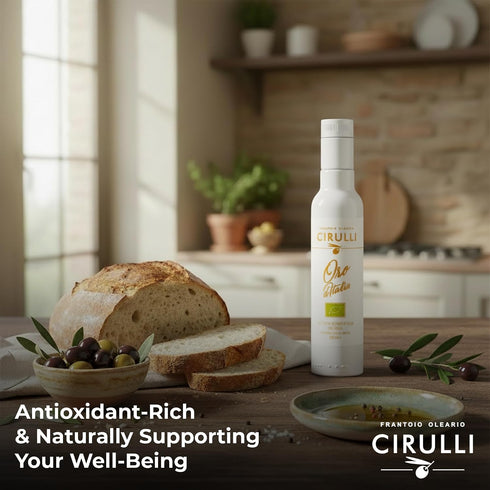 16.9 oz (500 ml) Cirulli Organic Italian Extra Virgin Olive Oil - Glass Olive Oil Bottle - fl - Natural-Harvesting