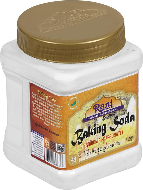 35oz (2.2lbs) 1kg Rani Baking Soda (SODIUM BI-CARBONATE) PET Jar ~ Used for cooking, NON-GMO | Indian Origin | Gluten