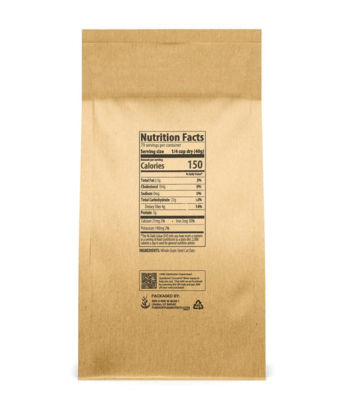 Packaging, Pure Original Ingredients Steel Cut Oats and Turmeric Powder Bundle, Eco-friendly Natural