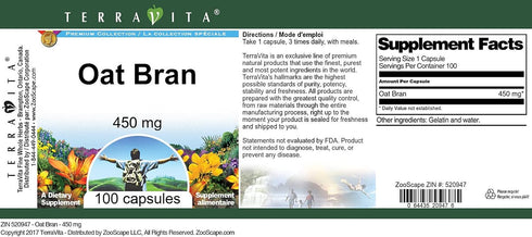 Terravita 450 (100 520947) Oat Bran - mg Capsules, ZIN: