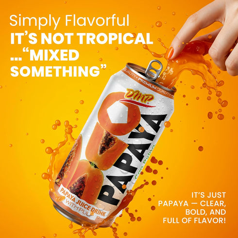 16.57 Oz, 6-Pack De Mi Pais Papaya Juice with Pulp, Premium Quality, Refreshing Fruit Beverage, Canned Juice, Perfect