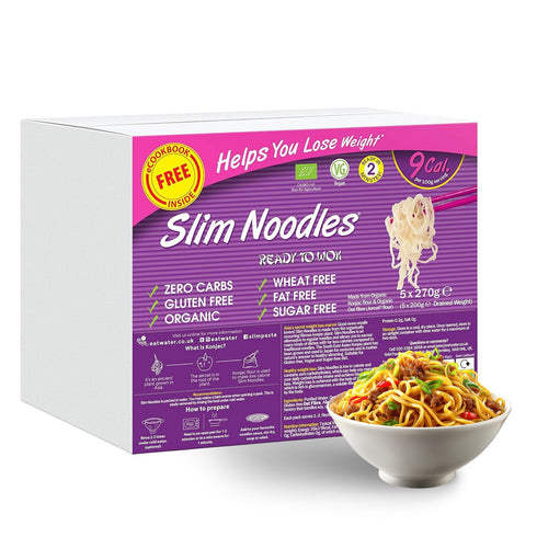 Eat Water Slim Pasta Noodles (Pack of 5, 270g Each) Zero Carbohydrate