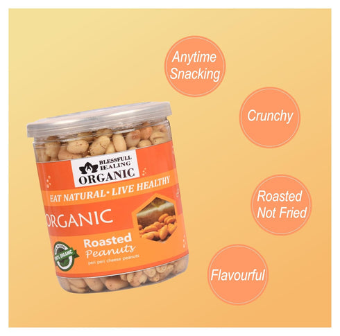 Blessfull Healing 300 Organic Natural, Vegan Peri Peri Cheese Roasted Peanuts Crunchy Healthy Snacks Gram