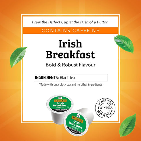 24 Count (Pack 1), Twinings Irish Breakfast Black Tea K-Cup Pods for Keurig, of Robust, Strong, Bold Flavour
