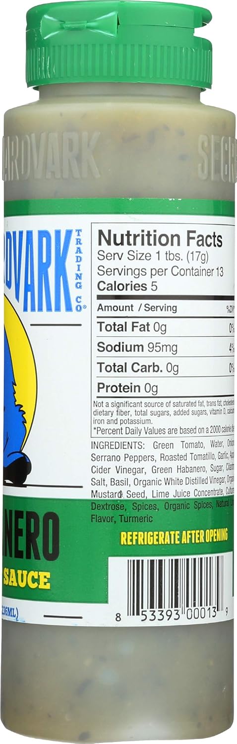 SECRET AARDVARK Serrabanero Green Hot Sauce, 8 Oz