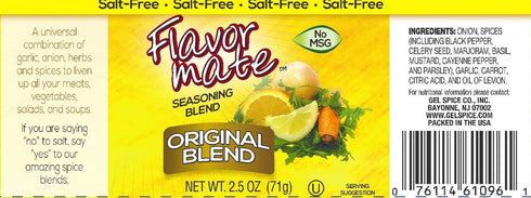 Flavor Mate No Salt Seasoning Blend Variety Pack - Original, Garlic and Herb, Southwest Chipotle, Lemon & Pepper - 2.5