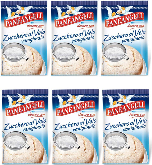 Paneangeli Zucchero Al Velo Icing Sugar with Vanilla Flavor 4.4oz 125gr, Pack of